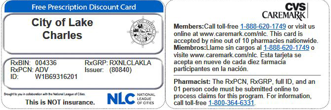 Nlc Prescription Discount Card Program Lake Charles Louisiana