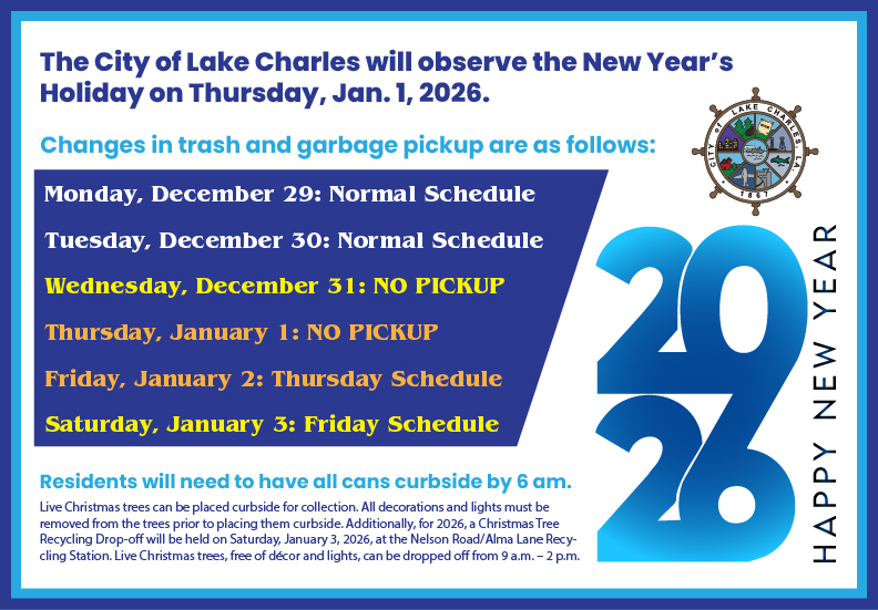 New Year Trash and Garbage Schedule 2025